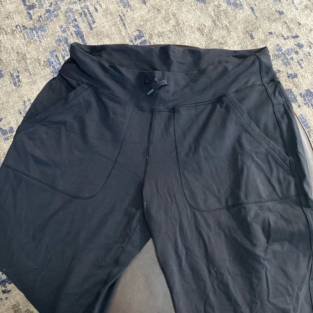 Lululemon black drawstring wide leg stretchy pants